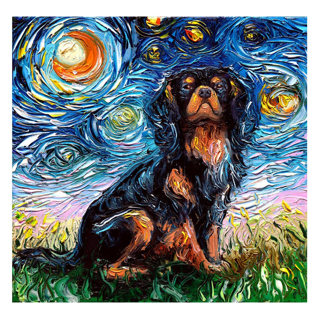 Full Diamond Painting kit | Bernese Mountain Dog under the beautiful starry sky