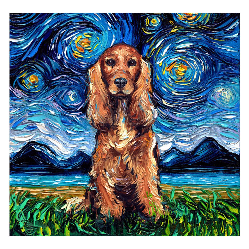 Full Diamond Painting kit | Dog IrishSetter under the beautiful starry sky