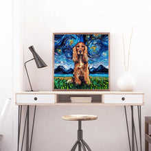 Load image into Gallery viewer, Full Diamond Painting kit | Dog IrishSetter under the beautiful starry sky
