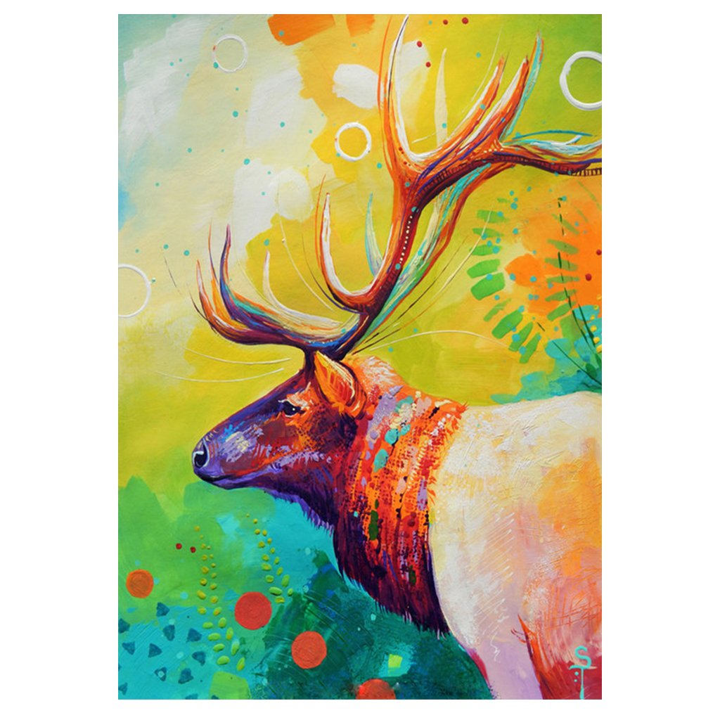 Full Diamond Painting kit | Watercolor sika deer