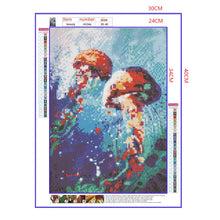Load image into Gallery viewer, Full Diamond Painting kit | Watercolor jellyfish

