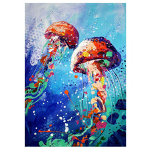 Load image into Gallery viewer, Full Diamond Painting kit | Watercolor jellyfish
