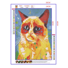 Load image into Gallery viewer, Full Diamond Painting kit | Watercolor gloomy cat
