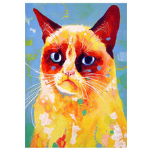 Load image into Gallery viewer, Full Diamond Painting kit | Watercolor gloomy cat
