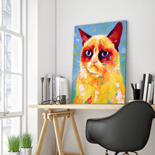 Load image into Gallery viewer, Full Diamond Painting kit | Watercolor gloomy cat
