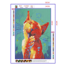 Load image into Gallery viewer, Full Diamond Painting kit | Cat licking fur
