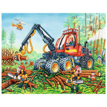 Load image into Gallery viewer, Full Diamond Painting kit | Excavator and workers in cutting trees
