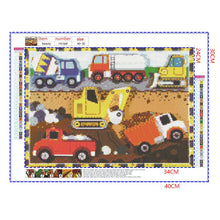 Load image into Gallery viewer, Full Diamond Painting kit | Road-building trucks and excavators
