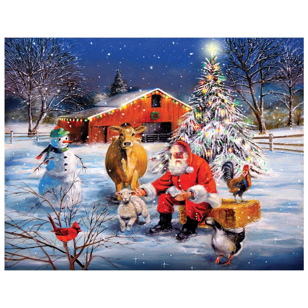 Full Diamond Painting kit | Santa Claus and Farm animals
