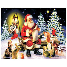 Load image into Gallery viewer, Full Diamond Painting kit | Santa Claus reading a letter with animals
