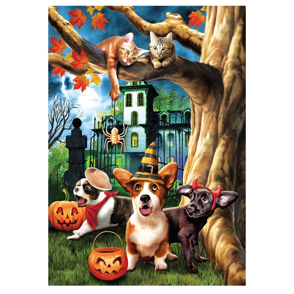 Full Diamond Painting kit | Halloween cats and dogs