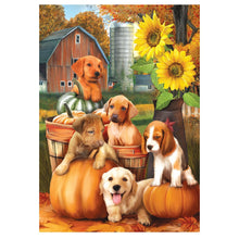Load image into Gallery viewer, Full Diamond Painting kit | Pumpkins and dogs
