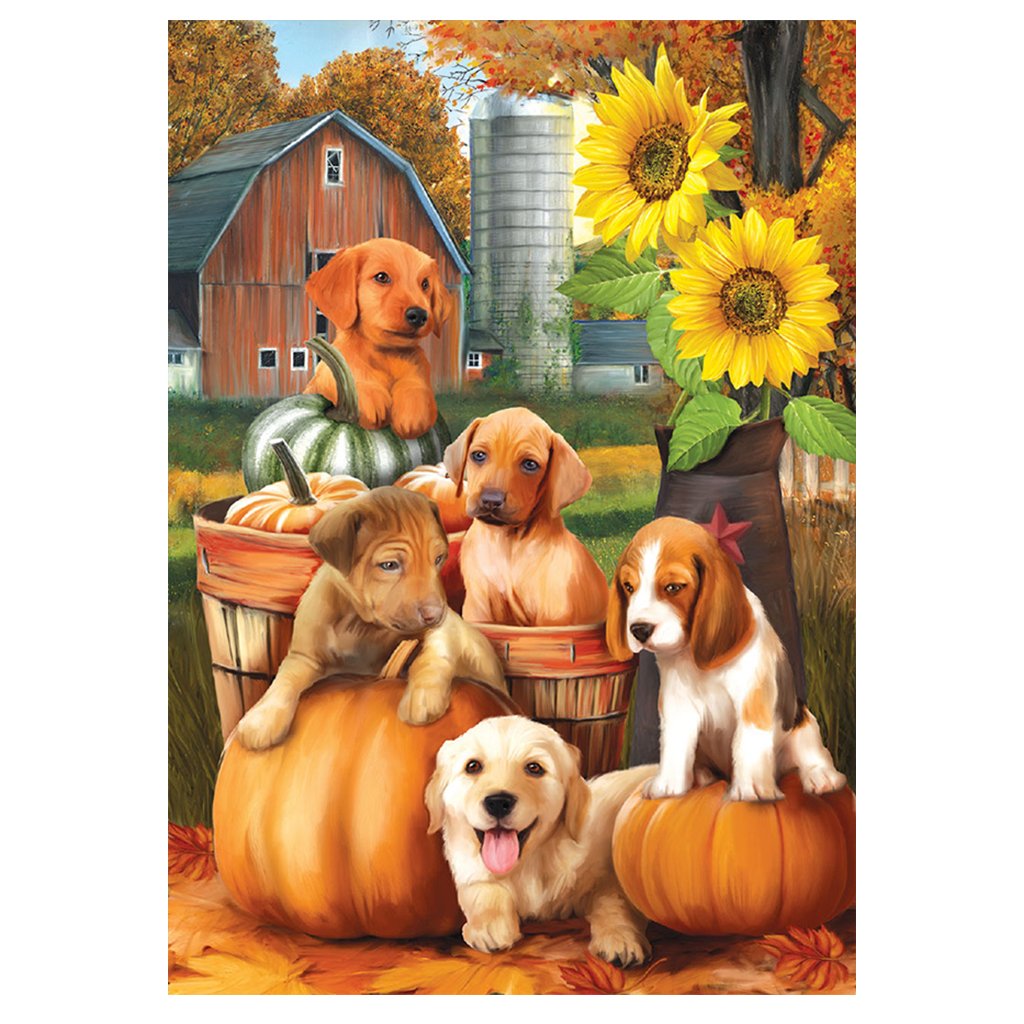 Full Diamond Painting kit | Pumpkins and dogs