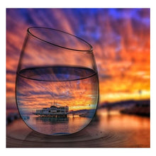 Load image into Gallery viewer, Full Diamond Painting kit | Glass with reflection of the building on the water
