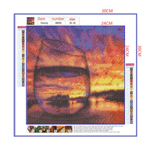 Load image into Gallery viewer, Full Diamond Painting kit | Glass with reflection of the building on the water
