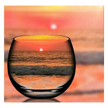 Load image into Gallery viewer, Full Diamond Painting kit | Sunset and sea waves reflection in the glass
