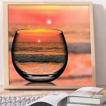 Load image into Gallery viewer, Full Diamond Painting kit | Sunset and sea waves reflection in the glass
