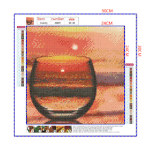 Load image into Gallery viewer, Full Diamond Painting kit | Sunset and sea waves reflection in the glass
