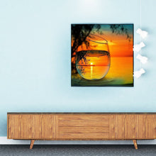 Load image into Gallery viewer, Full Diamond Painting kit | The reflection of the willow leaves and lake in the glass
