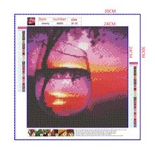 Load image into Gallery viewer, Full Diamond Painting kit | The reflection of leaves and sunrise in glass
