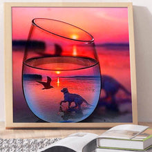Load image into Gallery viewer, Full Diamond Painting kit | The reflection of a dog and a Seagull in glass
