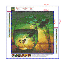 Load image into Gallery viewer, Full Diamond Painting kit | The reflection of wild plants in glass
