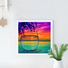 Load image into Gallery viewer, Full Diamond Painting kit | The reflection of beautiful sunset and sea in glass

