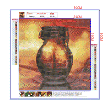 Load image into Gallery viewer, Full Diamond Painting kit | The reflection of the lighthouse in the glass bottle
