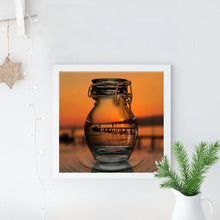 Load image into Gallery viewer, Full Diamond Painting kit | Reflection of sunset in a glass bottle
