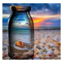 Load image into Gallery viewer, Full Diamond Painting kit | Reflection of seashell in a glass bottle
