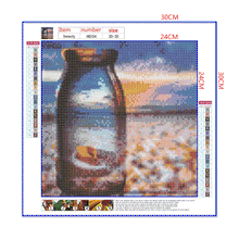 Load image into Gallery viewer, Full Diamond Painting kit | Reflection of seashell in a glass bottle
