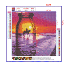 Load image into Gallery viewer, Full Diamond Painting kit | The reflection of horse riding by the sea
