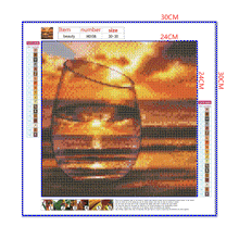 Load image into Gallery viewer, Full Diamond Painting kit | The reflection of the sunrise in the glass
