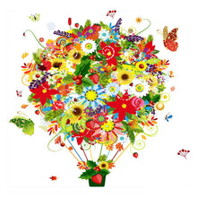 Load image into Gallery viewer, Full Diamond Painting kit | Hot air balloon flowers
