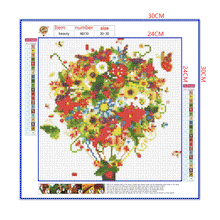 Load image into Gallery viewer, Full Diamond Painting kit | Hot air balloon flowers
