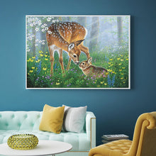 Load image into Gallery viewer, Full Diamond Painting kit | A sika deer and a hare
