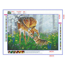 Load image into Gallery viewer, Full Diamond Painting kit | A sika deer and a hare
