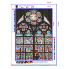 Load image into Gallery viewer, Full Diamond Painting kit | Stained glass windows of Cathédrale Notre Dame de Paris
