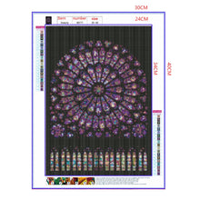 Load image into Gallery viewer, Full Diamond Painting kit | Stained glass windows of Cathédrale Notre Dame de Paris
