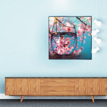 Load image into Gallery viewer, Full Diamond Painting kit | The reflection of the peach blossom in the glass
