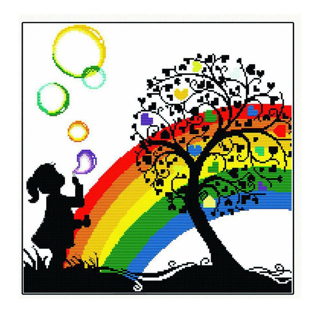 11CT Cross Stitch | rainbow (36x36cm)