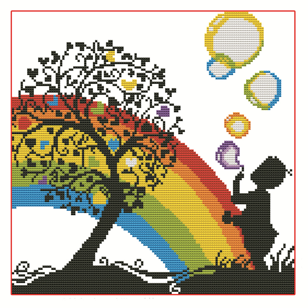 11CT Cross Stitch | rainbow (36x36cm)
