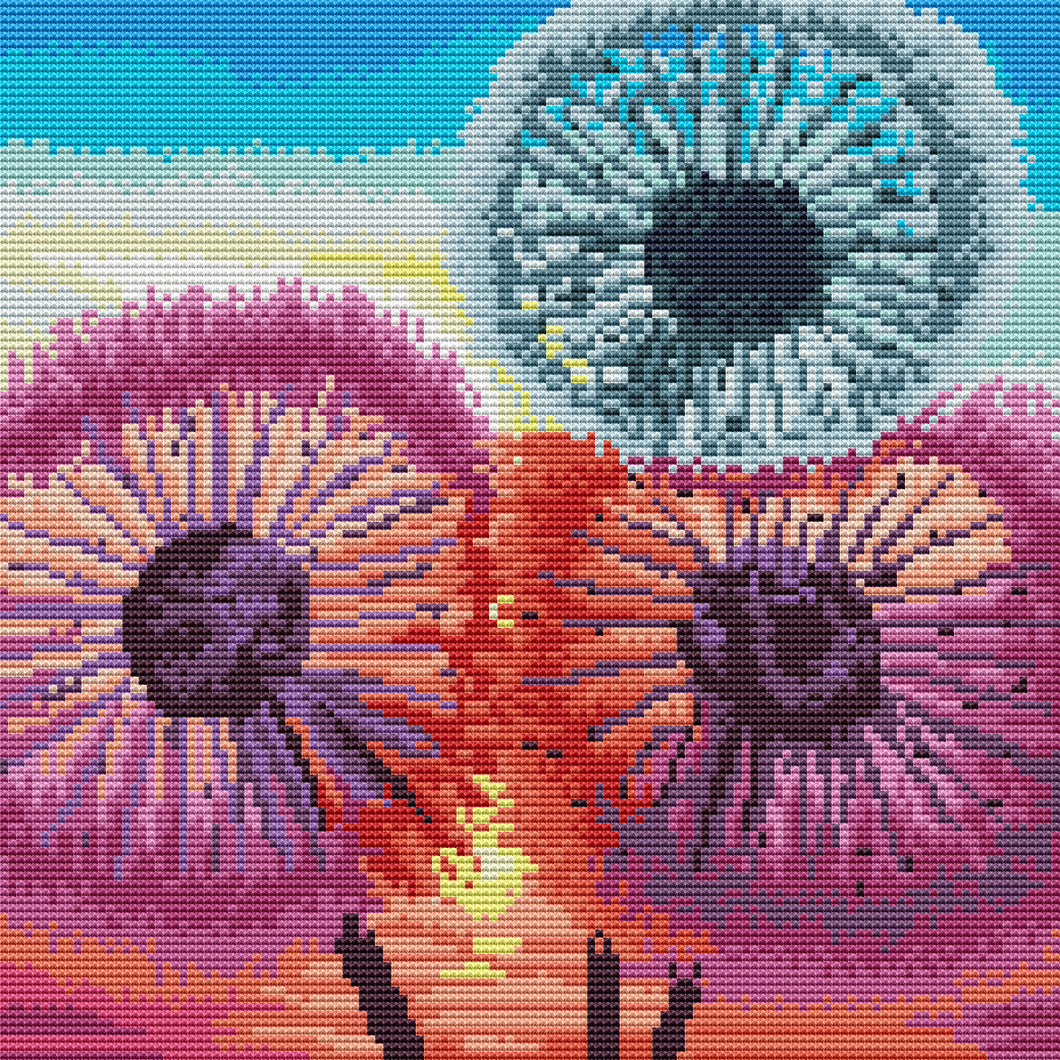 11CT Full Cross Stitch | Sunset dandelion (36x36cm)