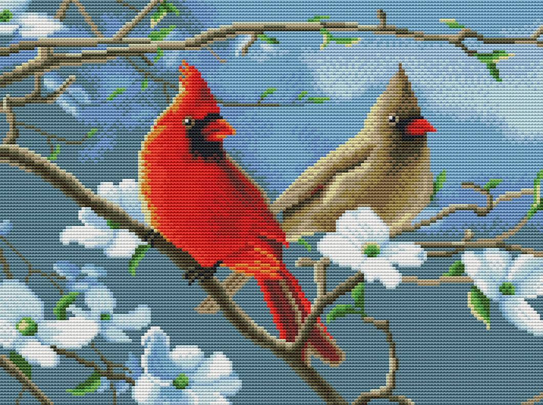 11CT Full Cross Stitch | Red bird  (36x46cm)