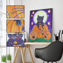 Load image into Gallery viewer, Crystal Rhinestone Diamond Painting Kit | Halloween Pumpkin
