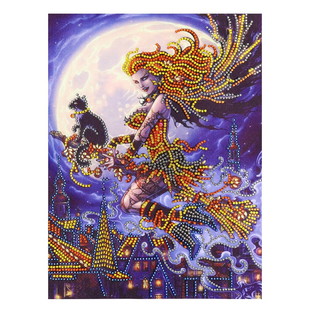 Crystal Rhinestone Diamond Painting Kit | Halloween Witch