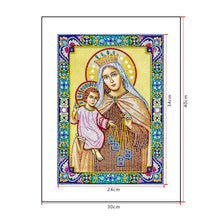 Load image into Gallery viewer, Crystal Rhinestone Diamond Painting Kit | Religious Madonna and Jesus
