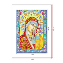 Load image into Gallery viewer, Crystal Rhinestone diamond painting kit | religious figures Virgin and Jesus
