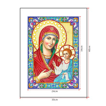 Load image into Gallery viewer, Crystal Rhinestone diamond painting kit | religious figures Virgin and Jesus
