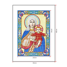 Load image into Gallery viewer, Crystal Rhinestone diamond painting kit | religious figures Virgin and Jesus
